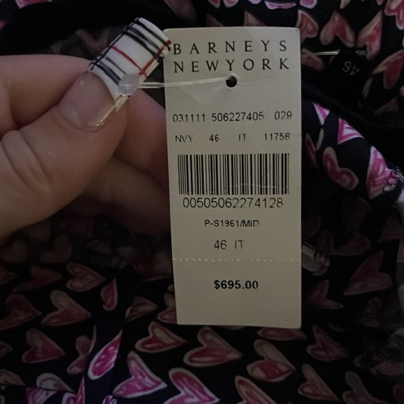 Barneys New York Heart High Rise Front Clasp Straight Leg Pants - Picture 6 of 6